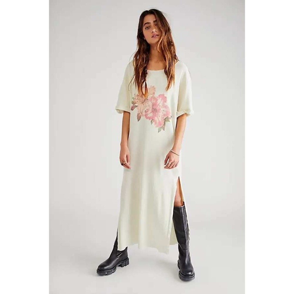 Free People hibiscus maxi dress size XS floral graphic boho cottagecore